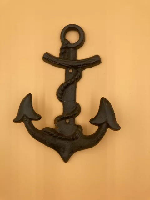 Cast Iron Anchor/Nautical  Wall Coat Hanger 8" Long