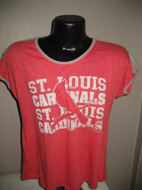 MLB St Louis Cardinals Baseball Vintage Logo T Shirt Womens sizes Nwt Majestic