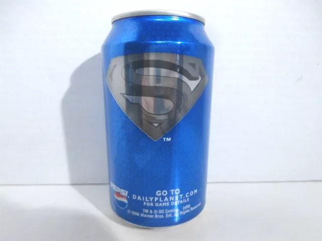 2006 PEPSI SUPERMAN RETURNS EMPTY OPEN BOTTOM SODA POP 12oz CAN