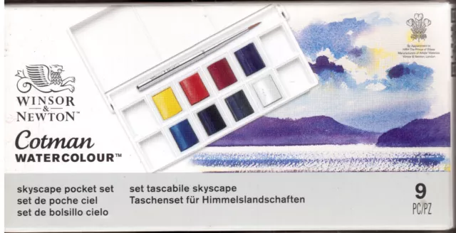 Winsor & Newton Cotman Watercolour 9-pc Skyscape Pocket Set NEW GENUINE