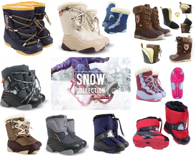 Stivali da neve invernali caldi bambini bambino pelliccia lana scarpe da neve ragazzi ragazze DEMAR