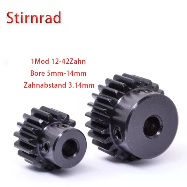 Zahnrad Stirnrad Modul 1, 12–42 Zahn,Zahnteilung 3.14mm,Stahl C45,Zahnräder