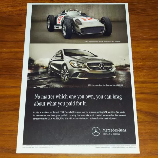 Mercedes Benz 2014 Cla 250 Print Ad Magazine Advertisement Sports Sedan