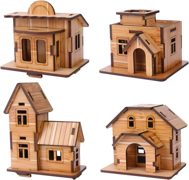 3D Wooden Puzzle Mini DIY Model House Kit Educational Toys Jigsaw Puzzles