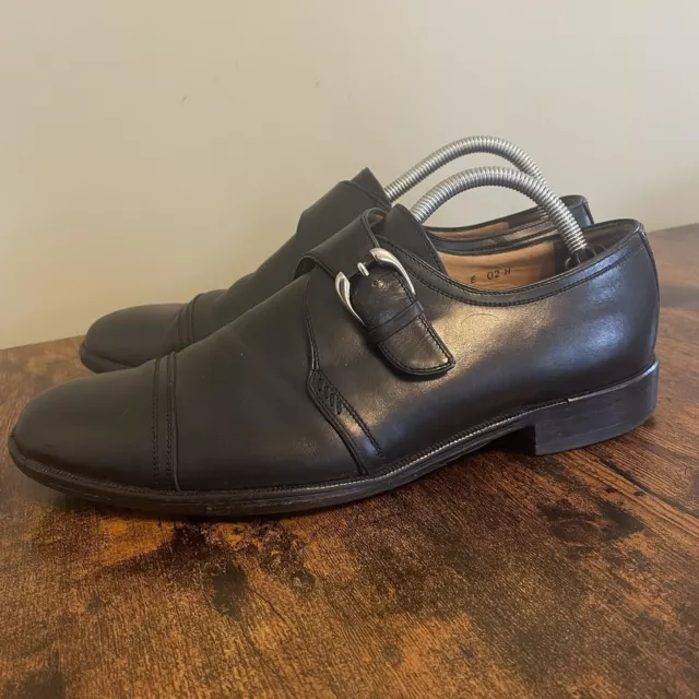 Bally Monk Shoes Mens UK 8.5 Black Leather Formal Work