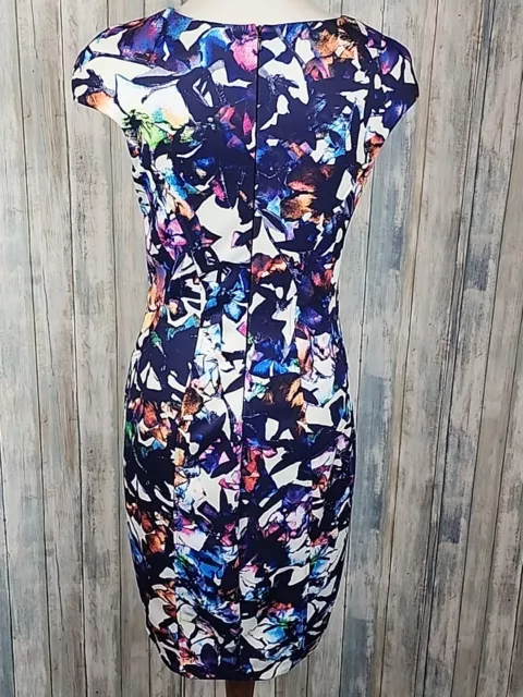 BETSEY JOHNSON FLORAL Scuba Stretch Bodycon Exposed Zip Lined Size 6 ...