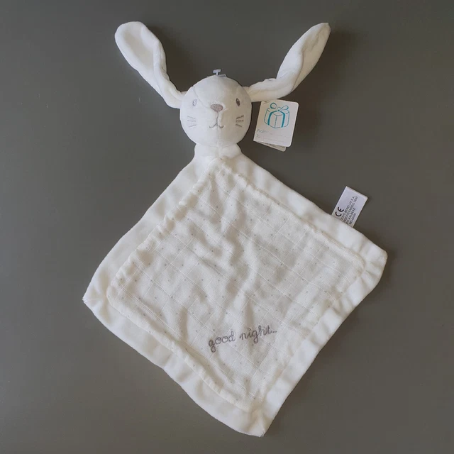 doudou plat lapin blanc lange good night kiabi simba toys velours neuf