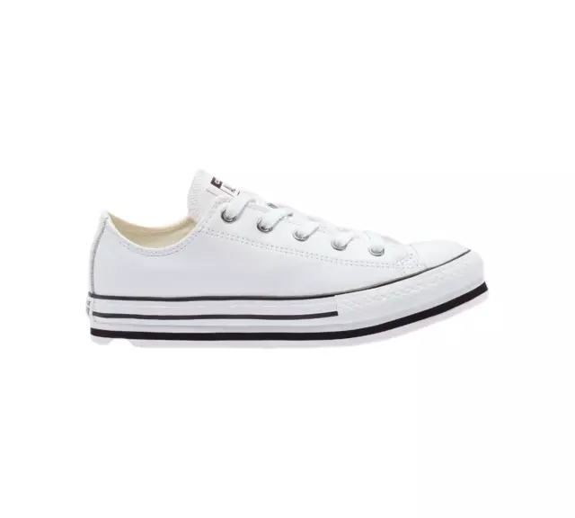 Converse Leather EVA Platform Chuck Taylor Junior All Star Shoes White UK 10-5.5