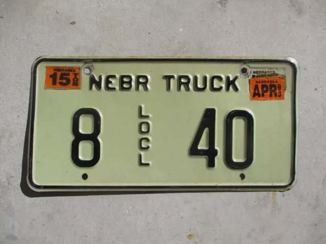 Nebraska 1993 Locl Truck license plate #   8     40