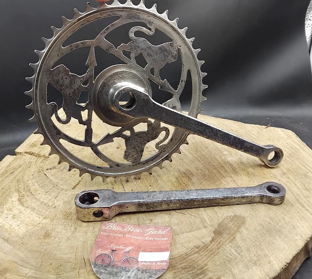 Pédalier Ancien Vélo 1890 Dent Sautée Skip Tooth - Marque LA FRANÇAISE DIAMANT, Acier