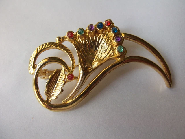 Broche Fantaisie Métal Blanc Avec Brillants – Bijou élégant Pour Femme, Occasion