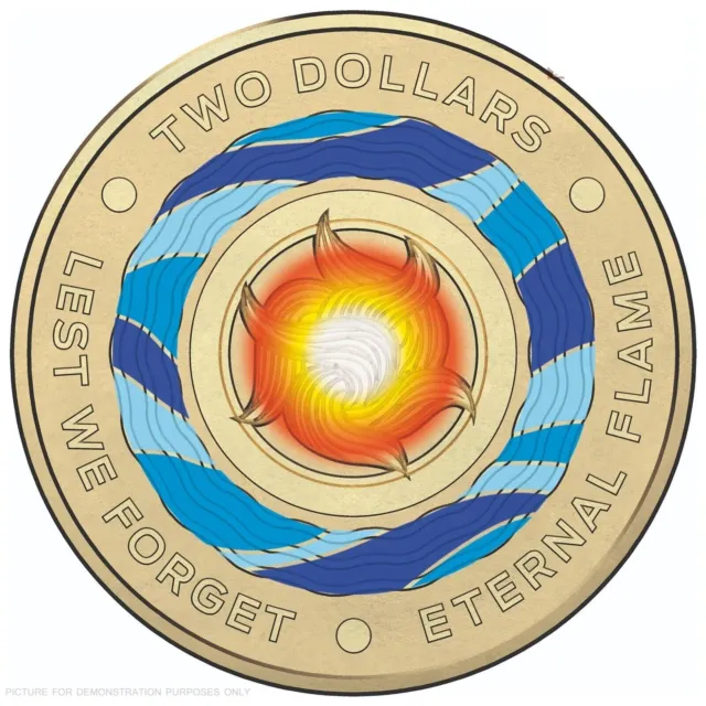 Eternal Flame $2 Two Dollar Coloured Coin Queen 2018 Australia - CIRC