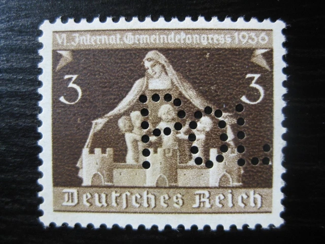 THIRD REICH Mi. #617 scarce mint MNH POL Police perfin stamp!
