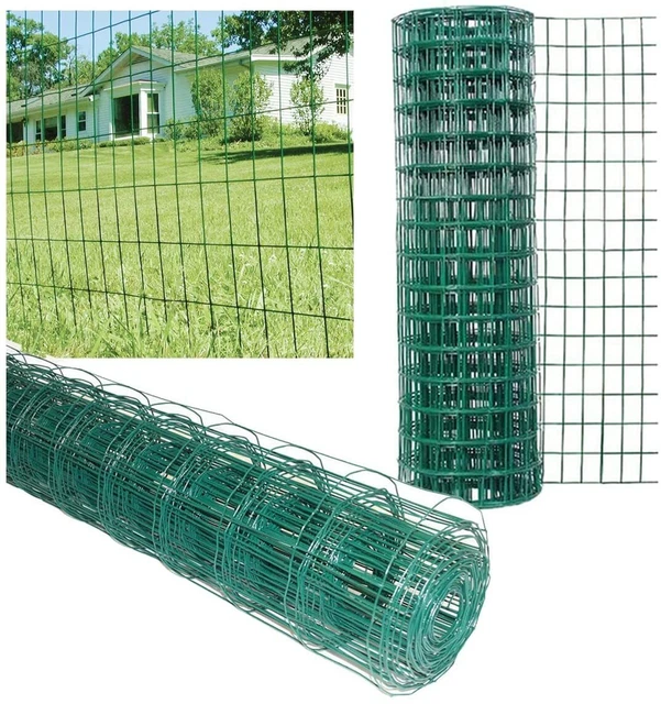 Rete Metallica Plastificata Per Recinzioni - Maglia Esagonale 13mm, Verde 100cmx25m