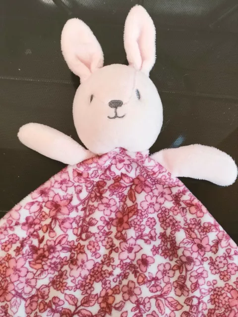 Morrisons Nutmeg Bunny Rabbit Comforter Blankie Soft Toy Doudou Pink Floral