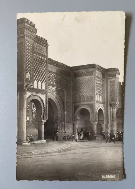 Morocco Meknes Bab-Mansour Vitange Postcard La Cigogne