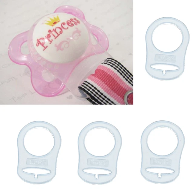4x Silicone Rings Button Pacifier Holder Clip Dummy Adapter For MAM Style