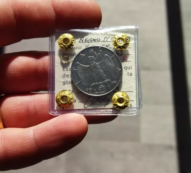 Brumus - R. d'Italia. Vitt. Em 3°. Lire 1 "IMPERO" del 1943 qFDC R1  sigillata