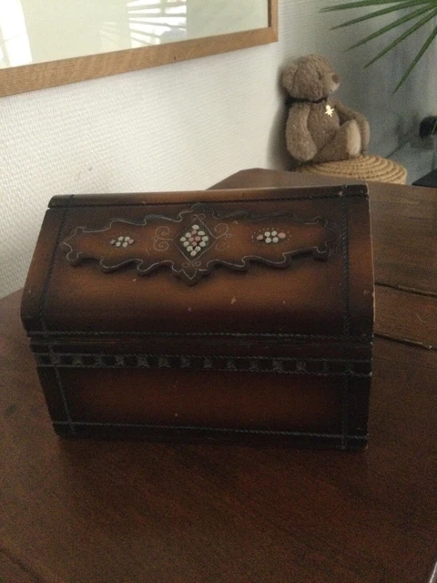 Boîte de rangement en bois vintage pour bijoux et colliers