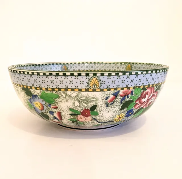 Vintage Antique Hancock & Sons Corona Ware Rosetta Bowl Green Floral Design