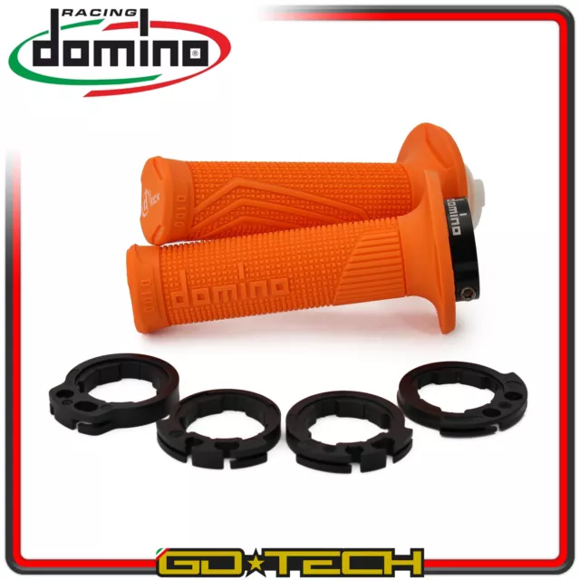 Handgriffe Domino D100 Verschluss On Motorrad Cross Enduro 4T Orange Off Road