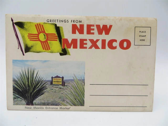 Vintage 1960's Souvenir Fold-Out Postcard Booklet - New Mexico