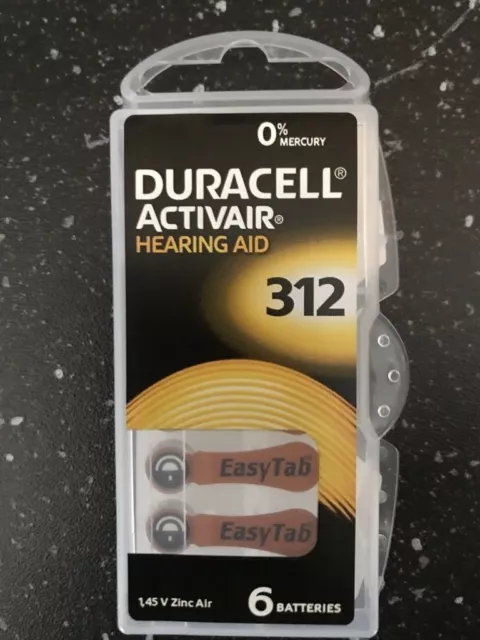 New Fresh 32 x  Duracell Activair Hearing Aid Batteries Size 312 Exp 10-2025 2
