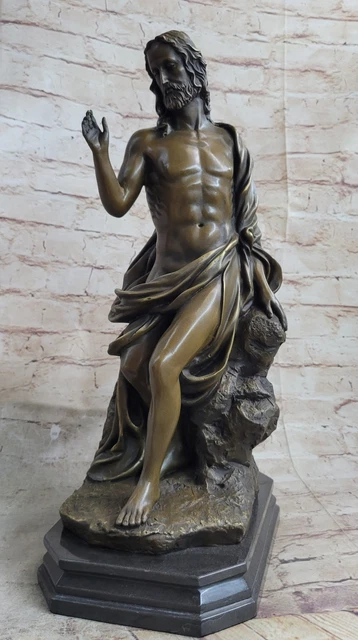 JESUS CHRIST BLESSING STATUE Real Bronze Hot Cast Statue Sculpture 17” New