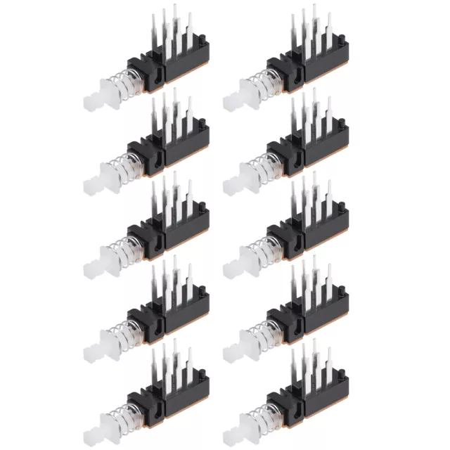 Push Button Switch DPDT 6 Pin 1 Position Self-Locking 0.5" Long Pin 10pcs