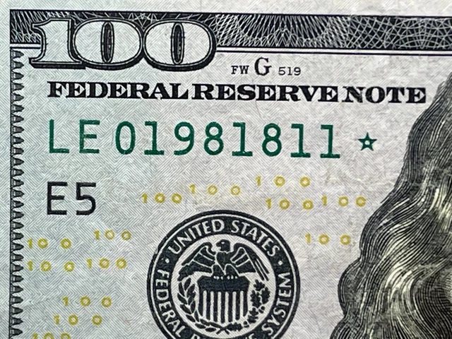 Series 2009A Star Note $100 LE01981811* One Hundred Dollar Bill Birthday Note