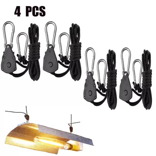 2Paar Hydroponische Seil YoYo Ratsche Lichtbügel grow rope hangers adjustable