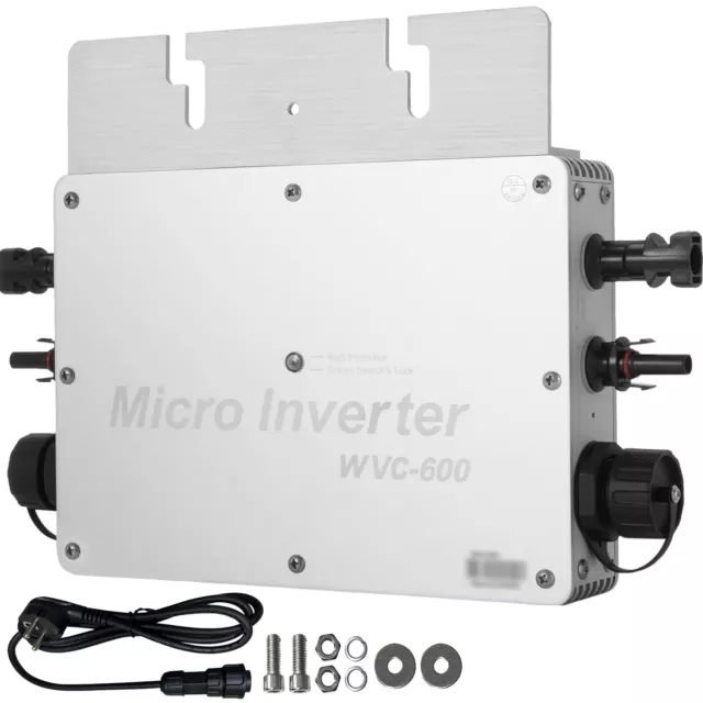 VEVOR 600 W Micro Onduleur de Réseau Solaire MPPT Auto-Refroidissement SPWM