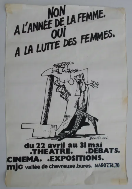 Affiche féministe  originale des années 70 signée Bretecher