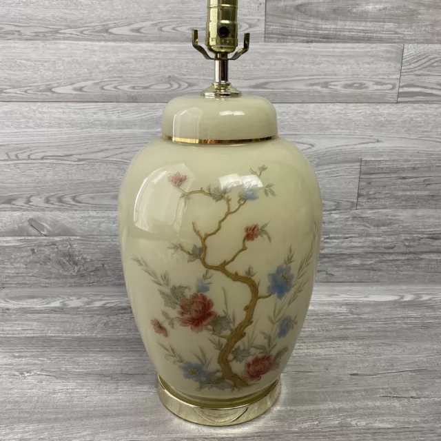 Vintage Glass Porcelain Floral Vase Glass Ginger jar Oriental Style Table Lamps