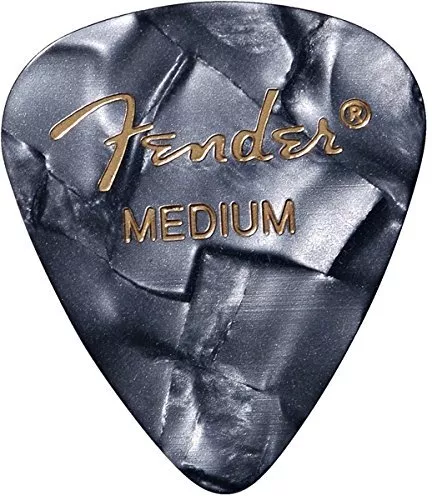 Fender 351 Premium Celluloid Guitar Picks - MEDIUM, BLACK MOTO 12-Pack (1 Dozen)