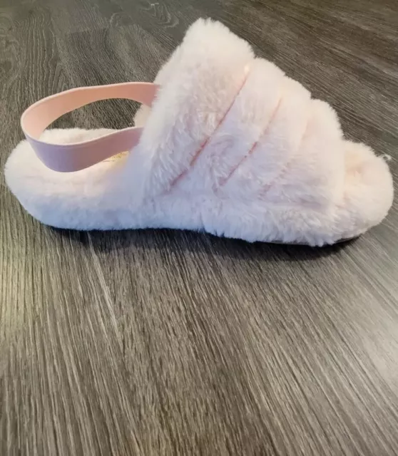 Womens Asos Truffle Pink Fuzzy Shoes Home Slippers/Bedroom Slippers with Straps 3