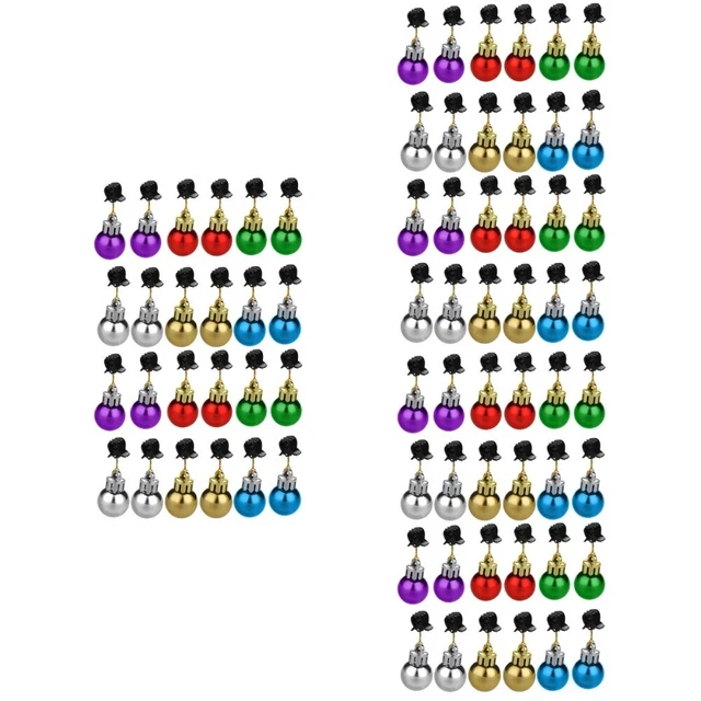 72 Pcs Beard Tweezer Plastic Elder Xmas Bell Ornaments and Glitter