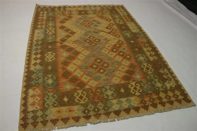 nr 43 Hochwertige Afghanische Kilim Kelim Handgewebter Teppich ca 141 x 109 neu