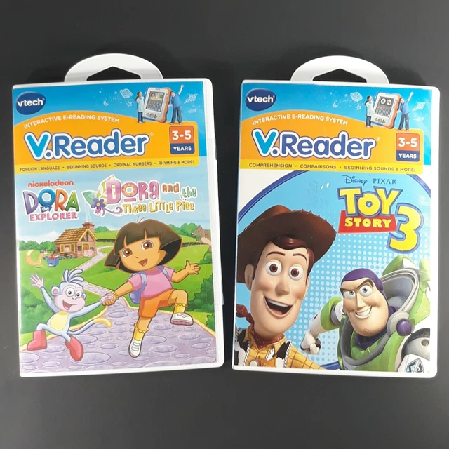 VTECH VREADER TOY Story 3 and Dora Explorer Three Lil Pigs EReading