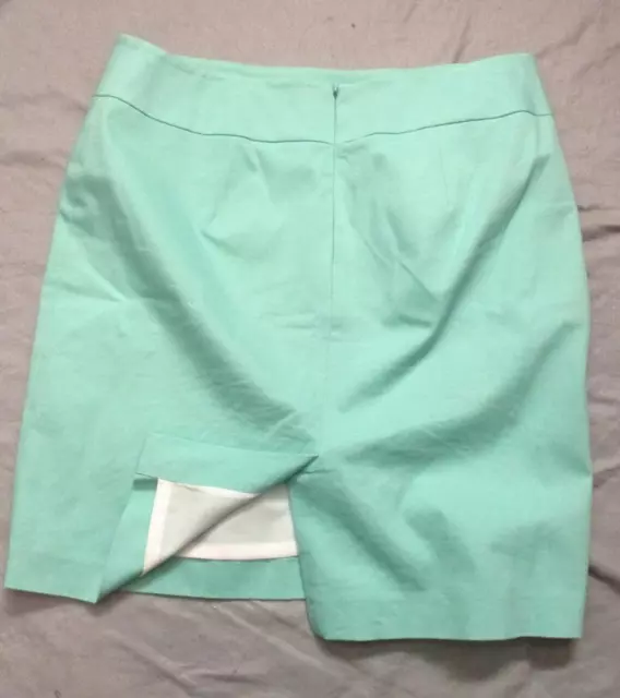 Women Size 8 Christin Michaels Light Green Skirt Lined Back Zipper 3