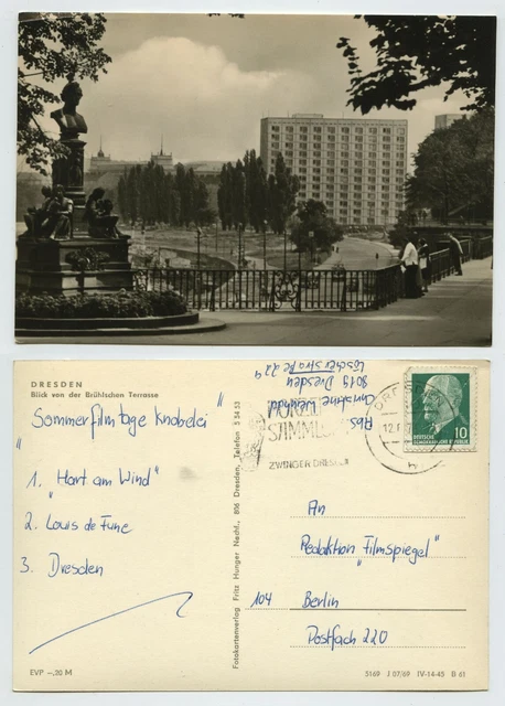 105594 - Dresden - Blick von der Brühlschen Terrasse - Echtfoto - AK, 12.6.1970