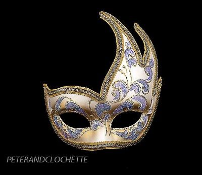Mask Fancy Dress Wolf from Venice Colombine Swan Anna Purple Golden 833 V83