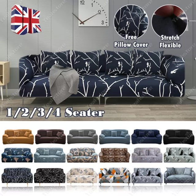 Sofa Covers Seater 1 2 3 Elastic Settee Stretch Slipcover Couch Floral Protector