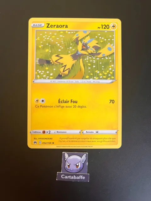 Carte Pokémon Zeraora 052/159 RARE EB12.5 Zénith Suprême NEUF