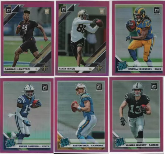 2019 Donruss Optic Football - Pink Prizm Rookies - Choose Card #'s 101-200