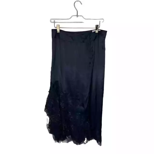 Brenda Knight x Free People NWT Black Lace Midi Skip Skirt Size Small