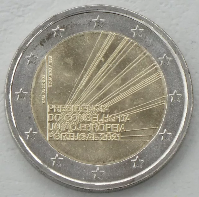 2 Euro Gedenkmünze Portugal 2021 EU-Ratspräsidentschaft unz