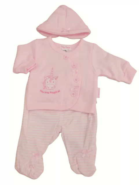 BNWT Piccolo Prematuro Preemie Baby Ragazze Unicorn Top Pantaloni & Hat