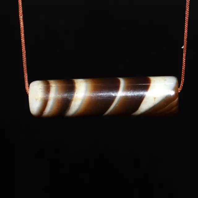 Antique Ancient Bactrian Banded Agate Bead Circa 3rd - 2nd Millennium BC