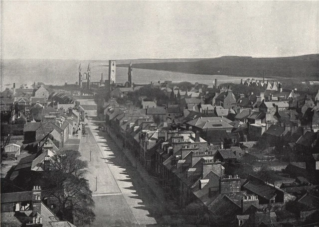 ST. ANDREWS. View of the town from College Church Tower. Scotland 1895 print